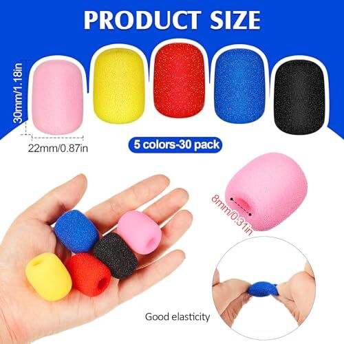 30 Pcs Mini Size Lapel Headset Microphone Windscreen Sponge Microphone Foam