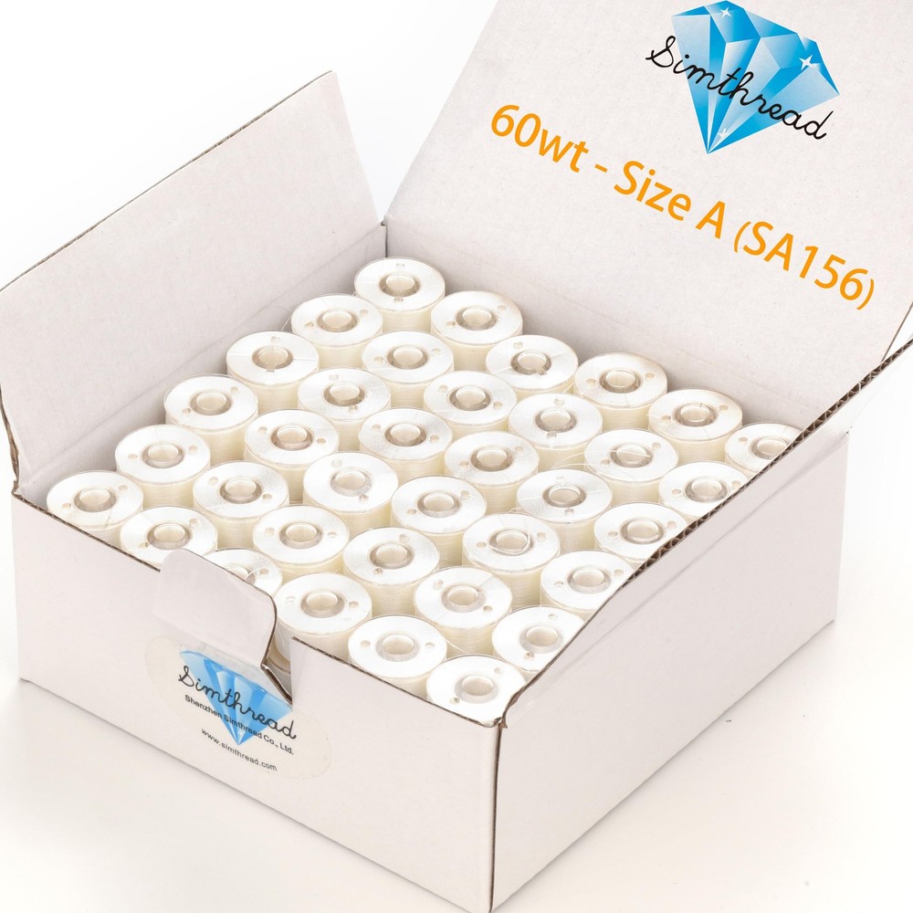 Simthread 144pcs Embroidery Pre-Wound Bobbins Thread, Class 15 Type A Size SA...
