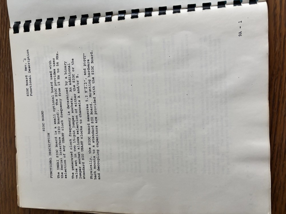 IMSAI 8080 Microcomputer System User Manual All Original S100 Computer Papers