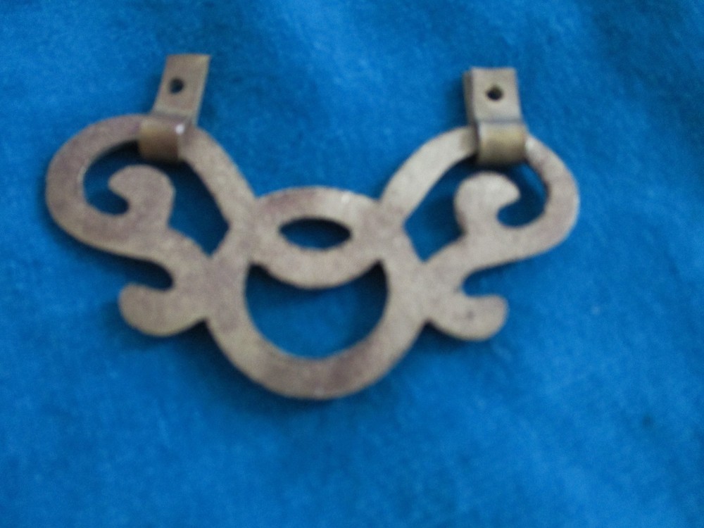 2 Vintage Solid Brass Hardware Hinged Drawer Pulls 2.6 ounces