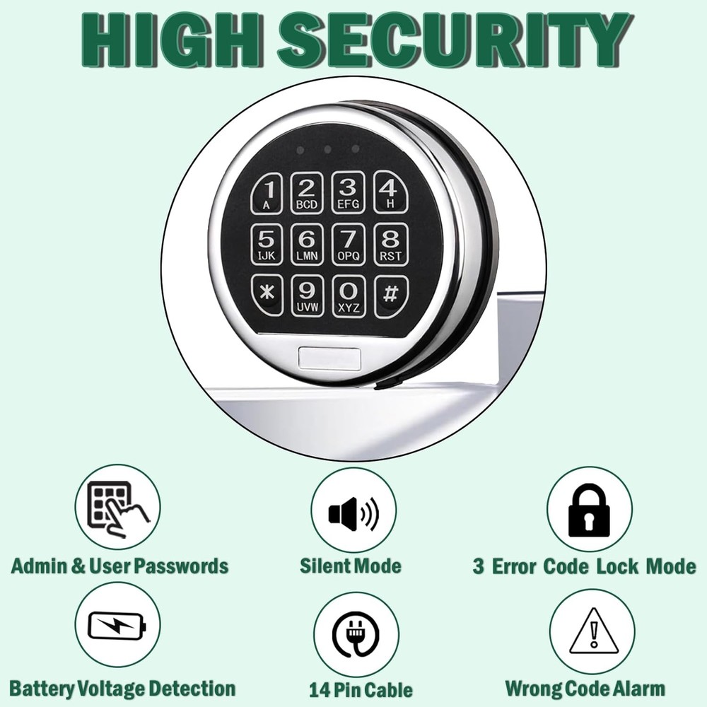 Electronic Safe Lock Gun Safe Lock Replacement with Swing Bolt Lock