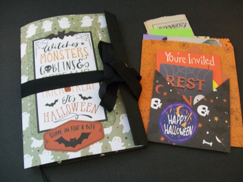 Halloween Junk Journal Folio Handmade Blank Journal With Ephemera