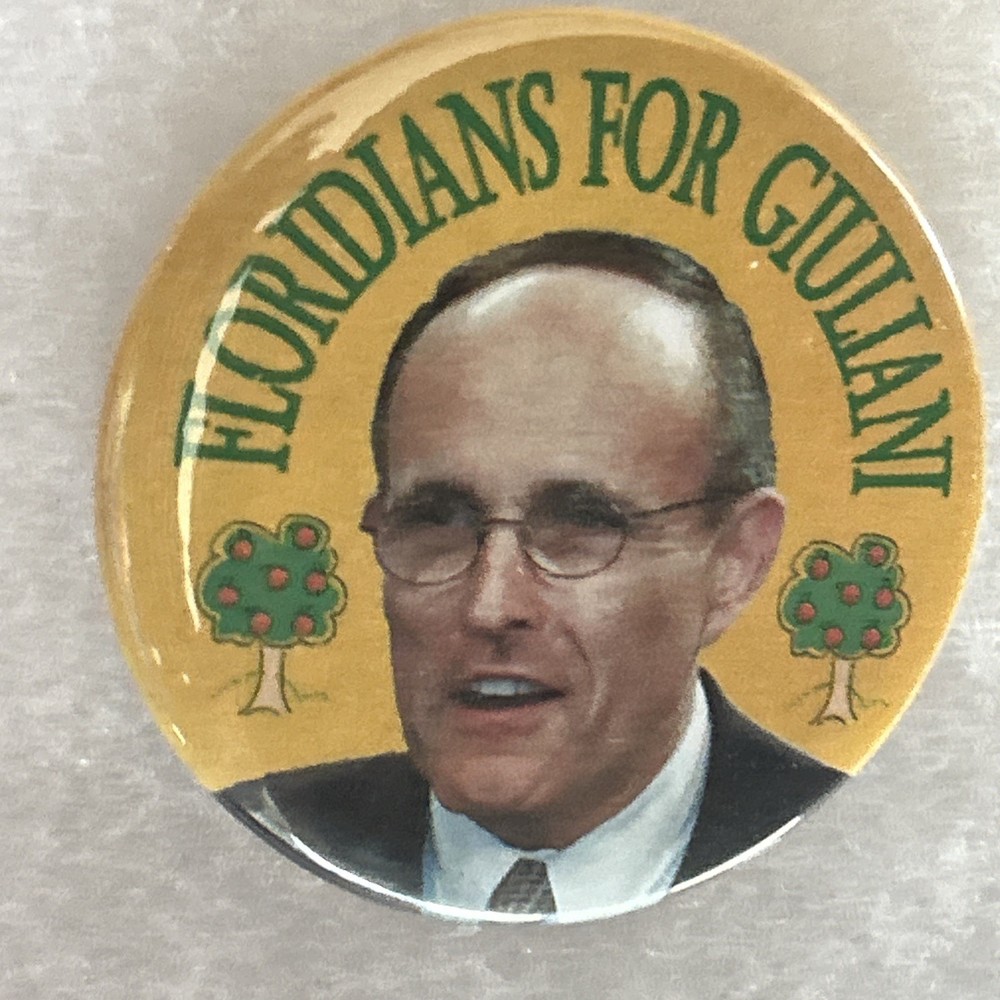 Floridians For Giuliani   2 1/4”pinback button pin