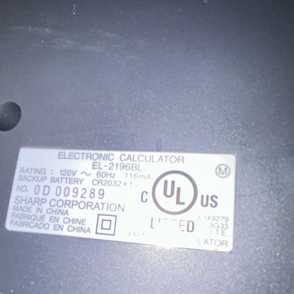 Sharp EL-2196BL 12-Digit Printing Desktop Calculator, 2-Color, Large Keys