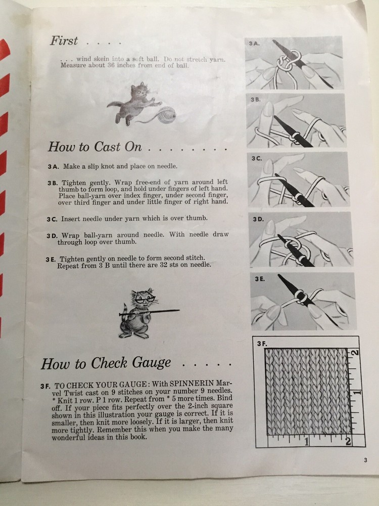 Spinnerin Beginners Delight 101 Knitting Instruction Manuel Vintage