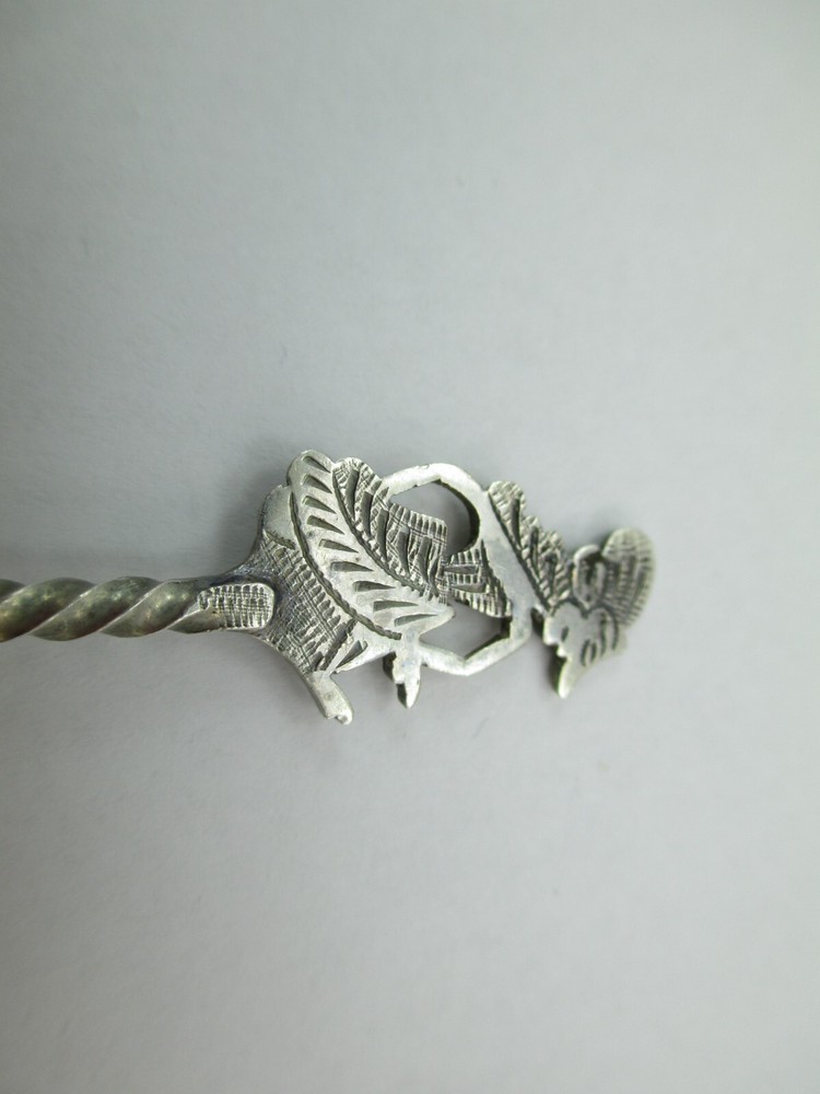 Vintage Mexico 800 Silver Sugar Cube Spoon Aztec Mayan 459F