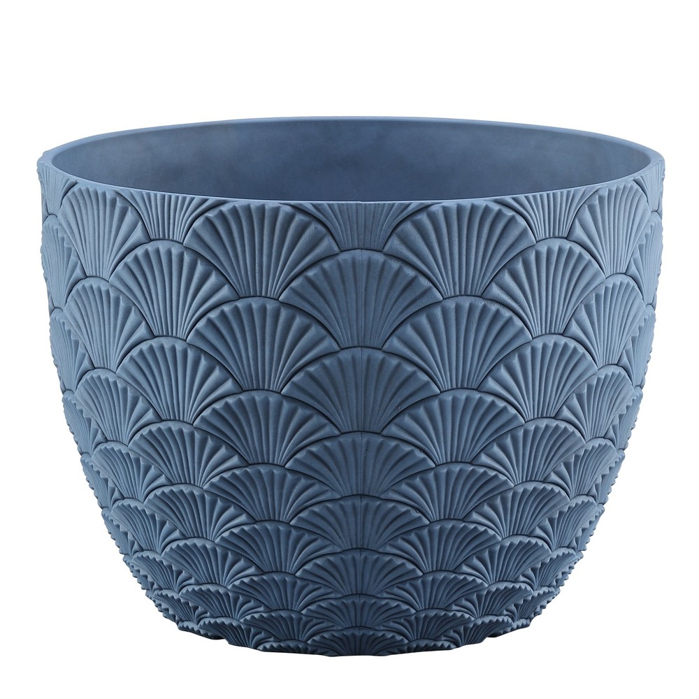 Isla 12" x 12" x 9" Round Blue Paradise Plastic Planter