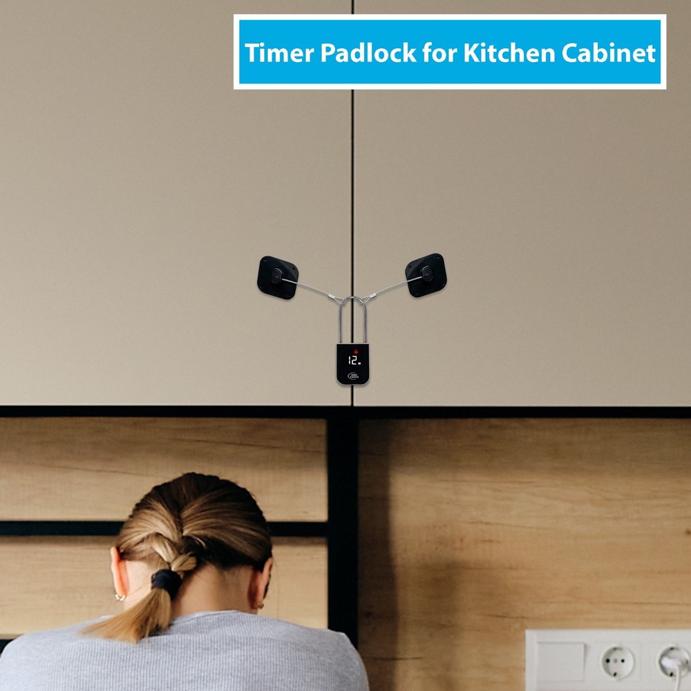 Habit Control Time Lock for Refrigerators, Cabinets & Drawers - Timer Padlock