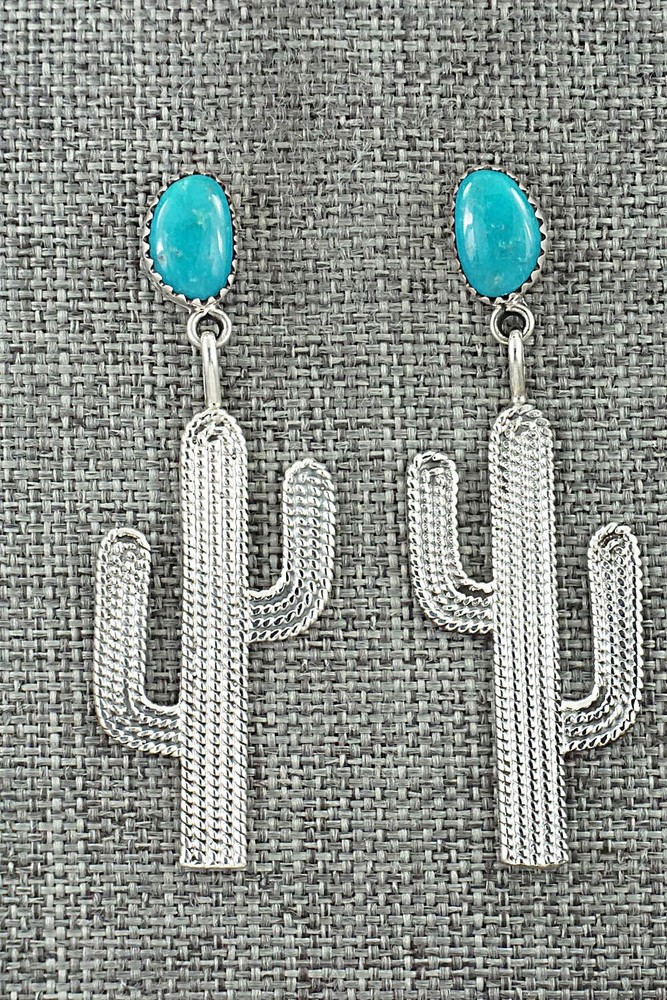 Turquoise & Sterling Silver Earrings - Verley Betone