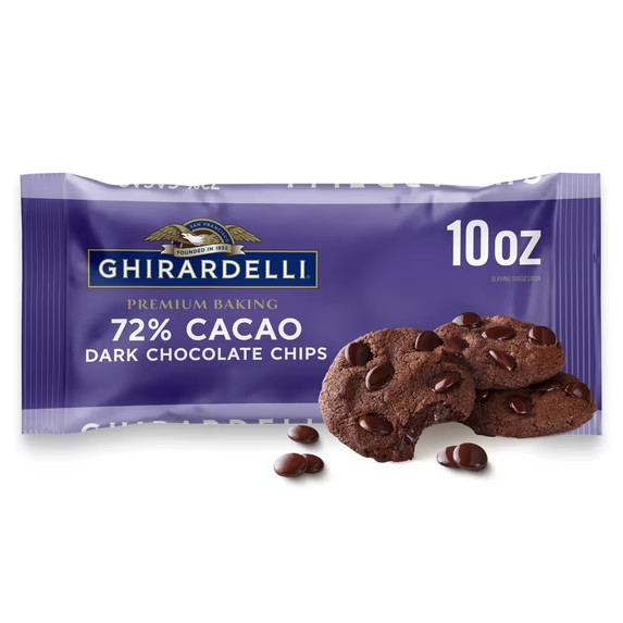 (PACK 1) GHIRARDELLI 72% Cacao Dark Chocolate Premium Baking Chips, 10 oz Bag