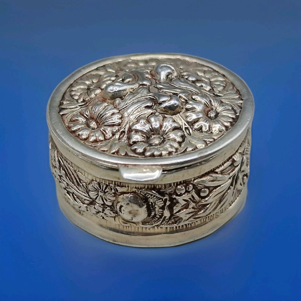 Vintage Sterling Silver Pill Box by C M E Jewellery Ltd 1995