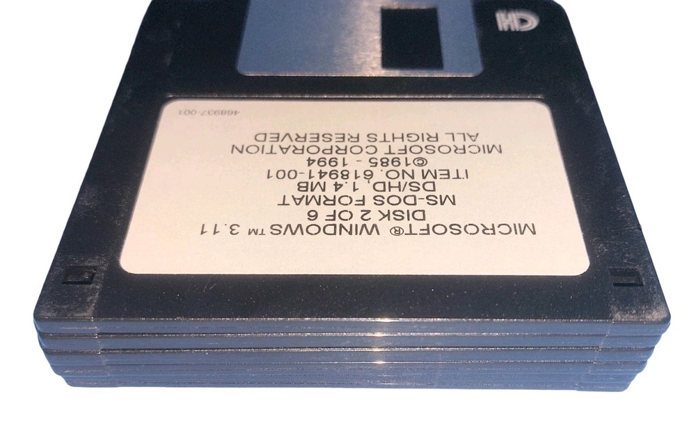 Microsoft Windows 3.11 Operating System Software 3.5" Floppy Disk 1993 Set 1 - 6