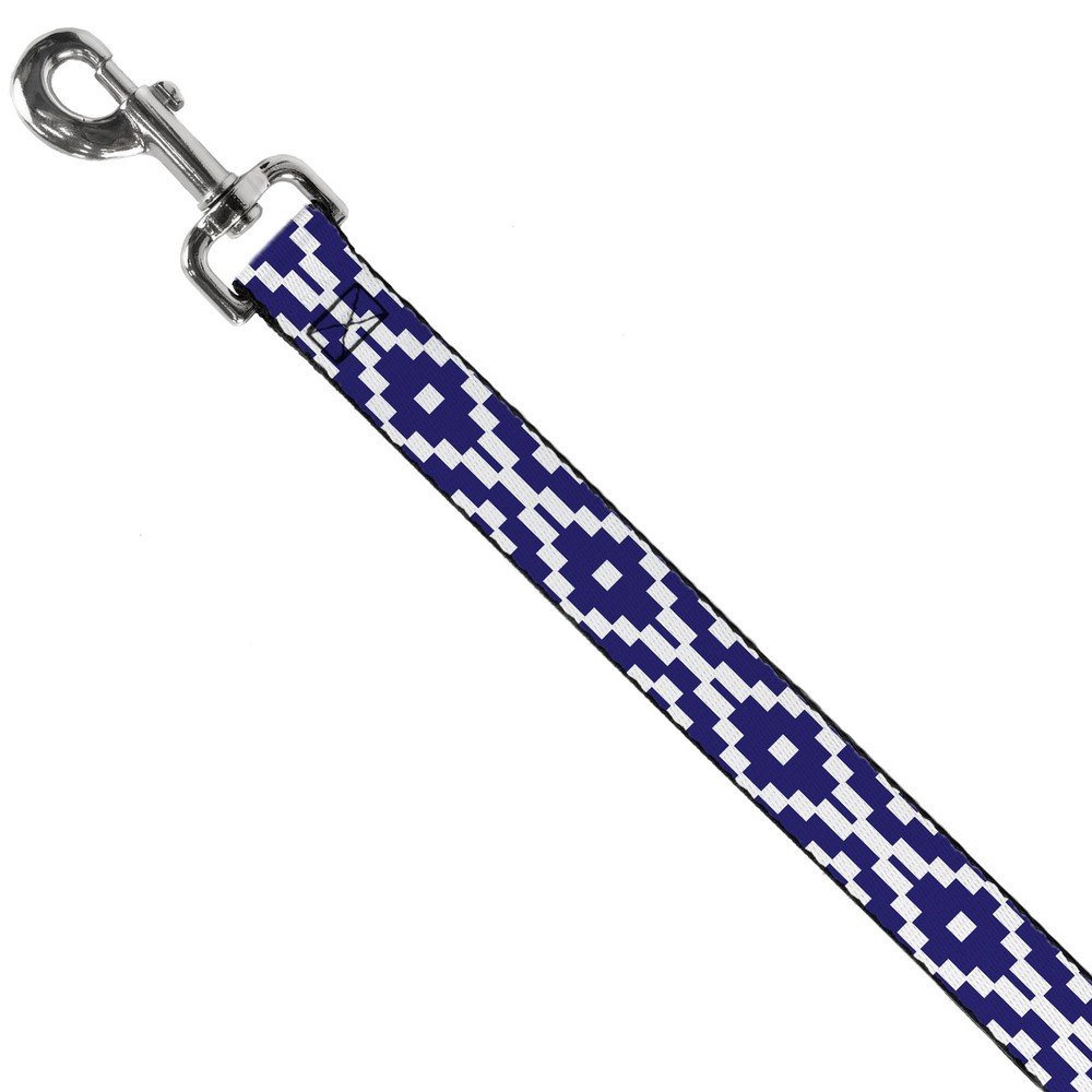 Dog Leash Geometric Diamond Blue/White