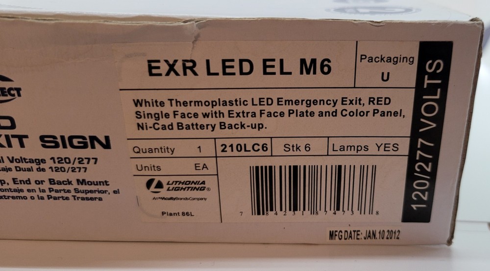 Lithonia Lighting Contractor Select LED Emergency EXIT SIGN LIGHT