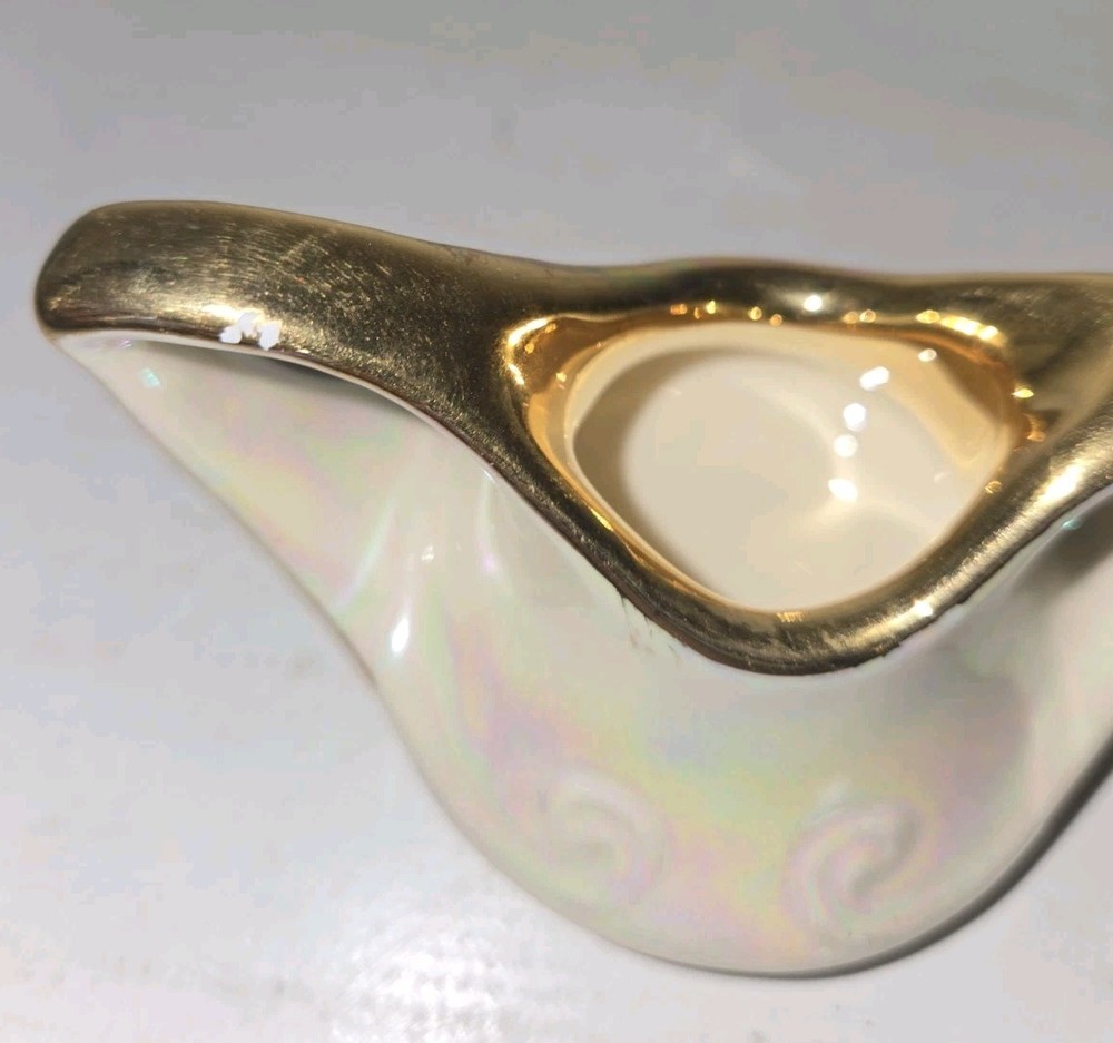 Pearl China Open Sugar Bowl Embossed Pearlized Lusterware PEA9 Pattern USA Made