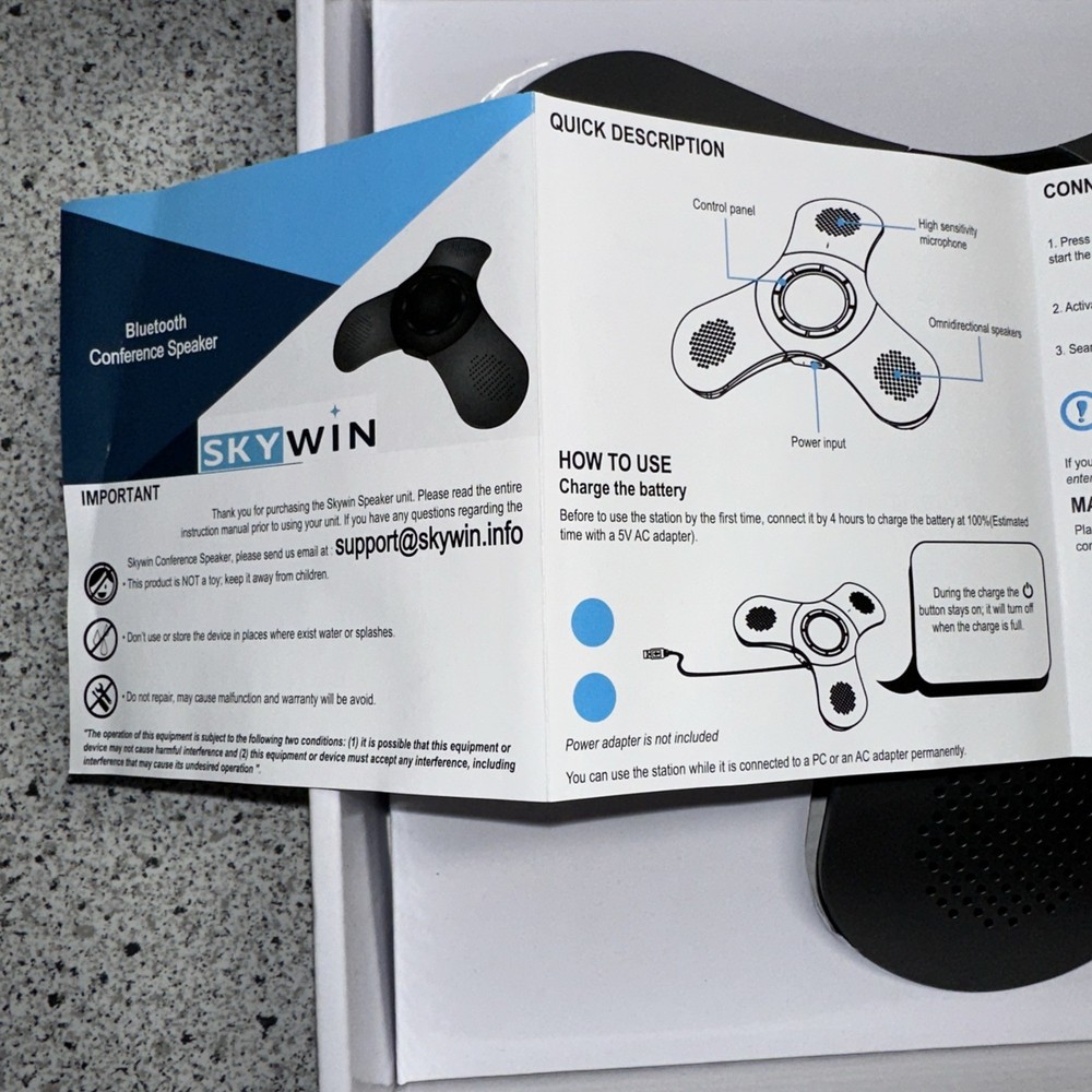 SkyWin Conference Speaker Phone. Bluetooth Conference Speaker