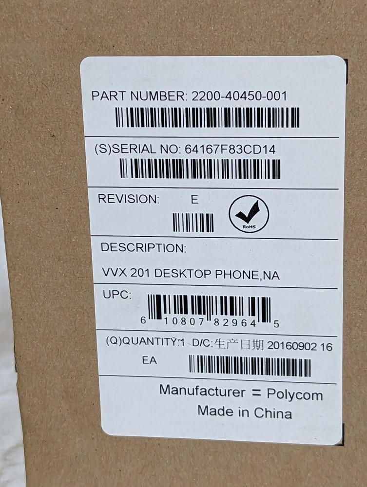 Polycom VVX 201 VoIP Phone - 220040450001