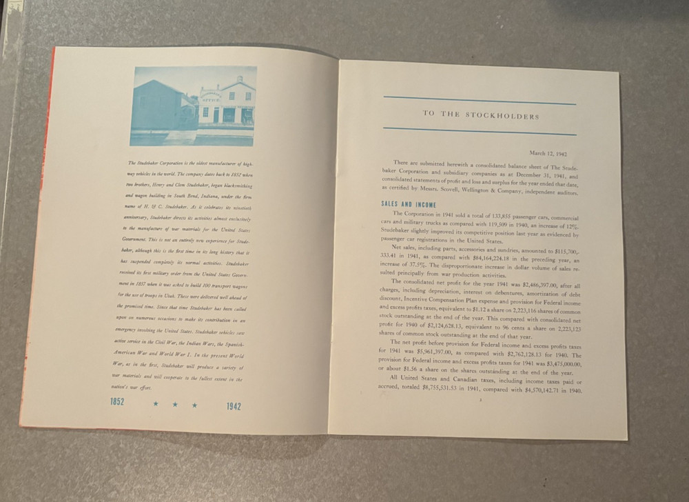 STUDEBAKER CORPORATION ANNUAL REPORT, 1941. NMT