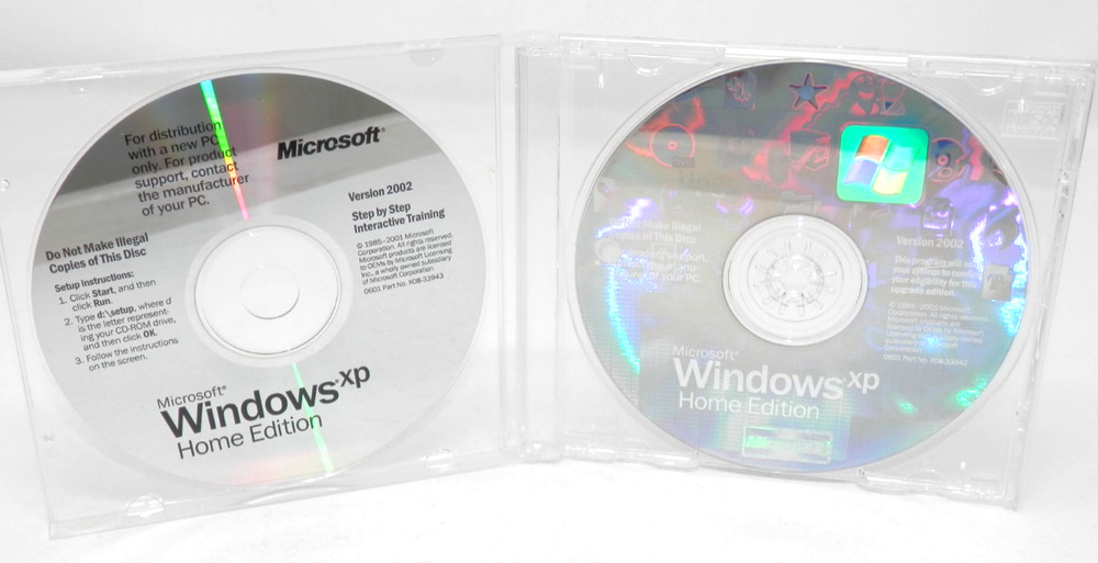 Microsoft Windows XP Home Edition Upgrade & Interactive Training Disks Vintage