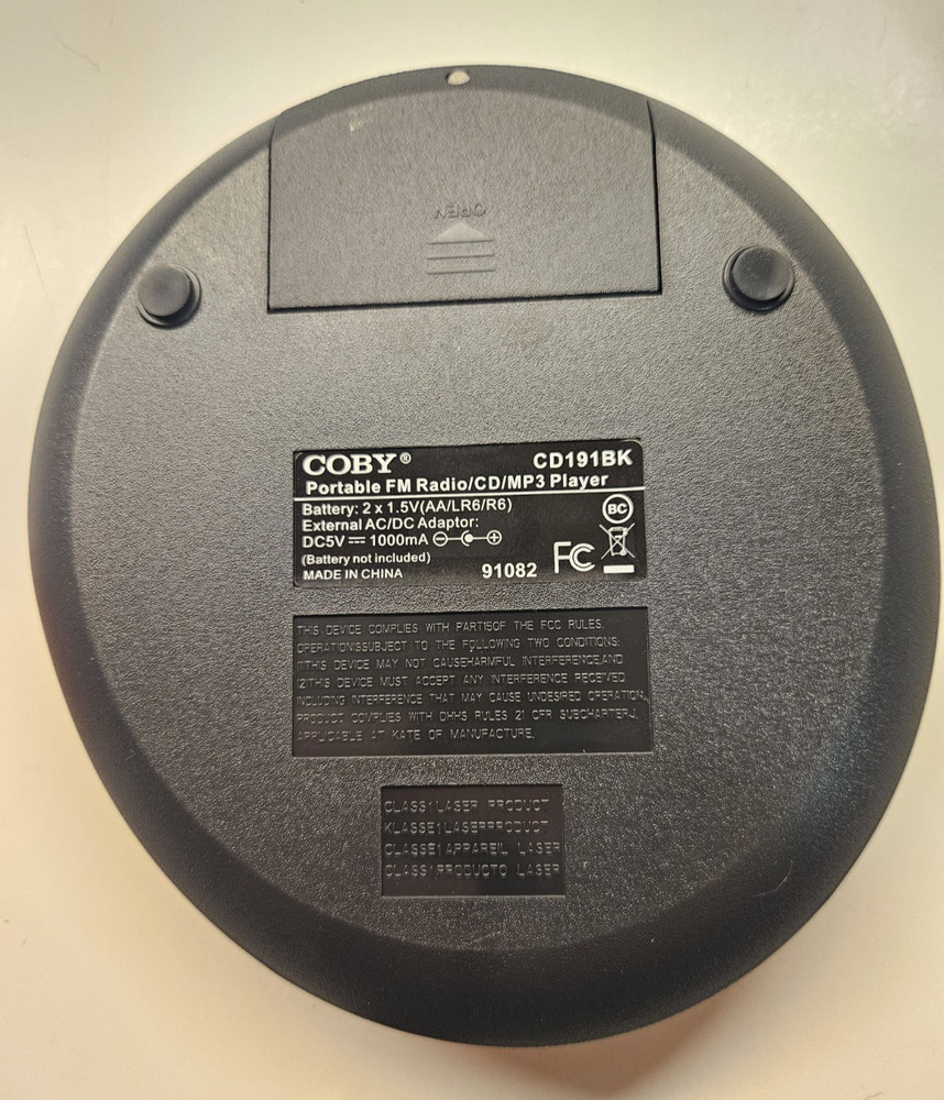 Coby Portable Compact CD Player, Black (Open - Box / New)