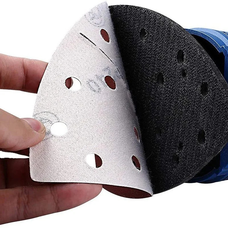 10pc Mouse Detail Sander Sandpaper 11 Holes Triangular Sanding Paper for Multi