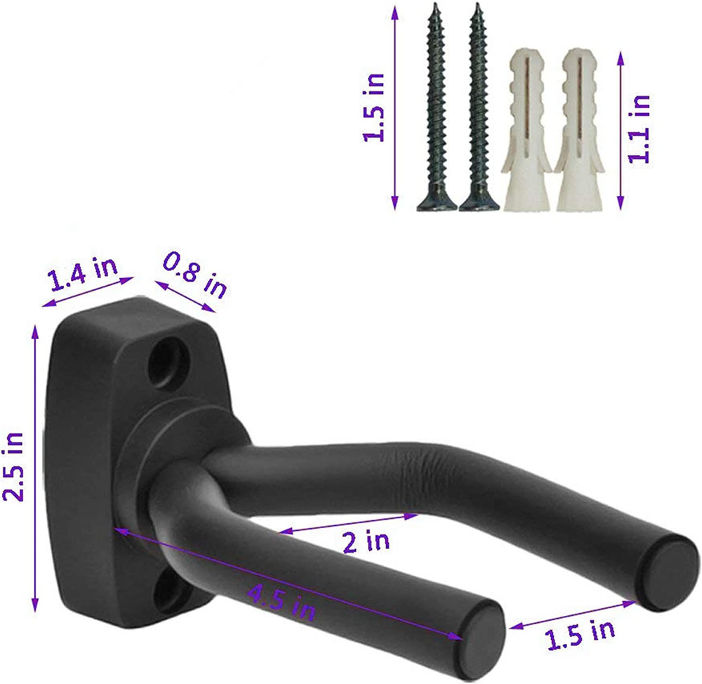 Guitar Wall Mount Hanger 2 Pack, Guitar Hanger Wall Hook Holder