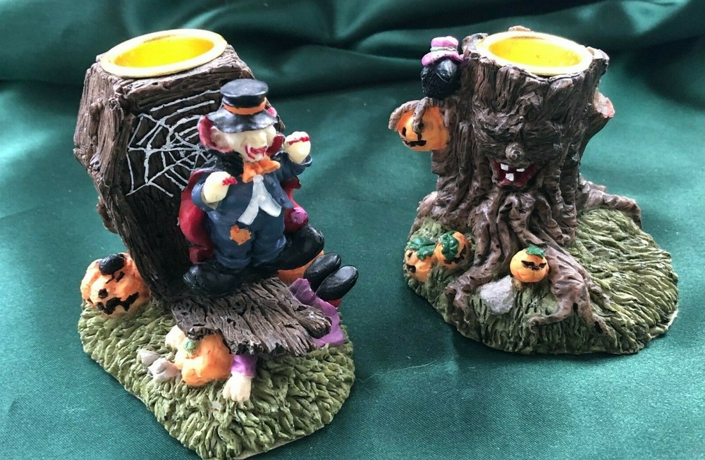 SET OF 2 HALLOWEEN CANDLE HOLDERS