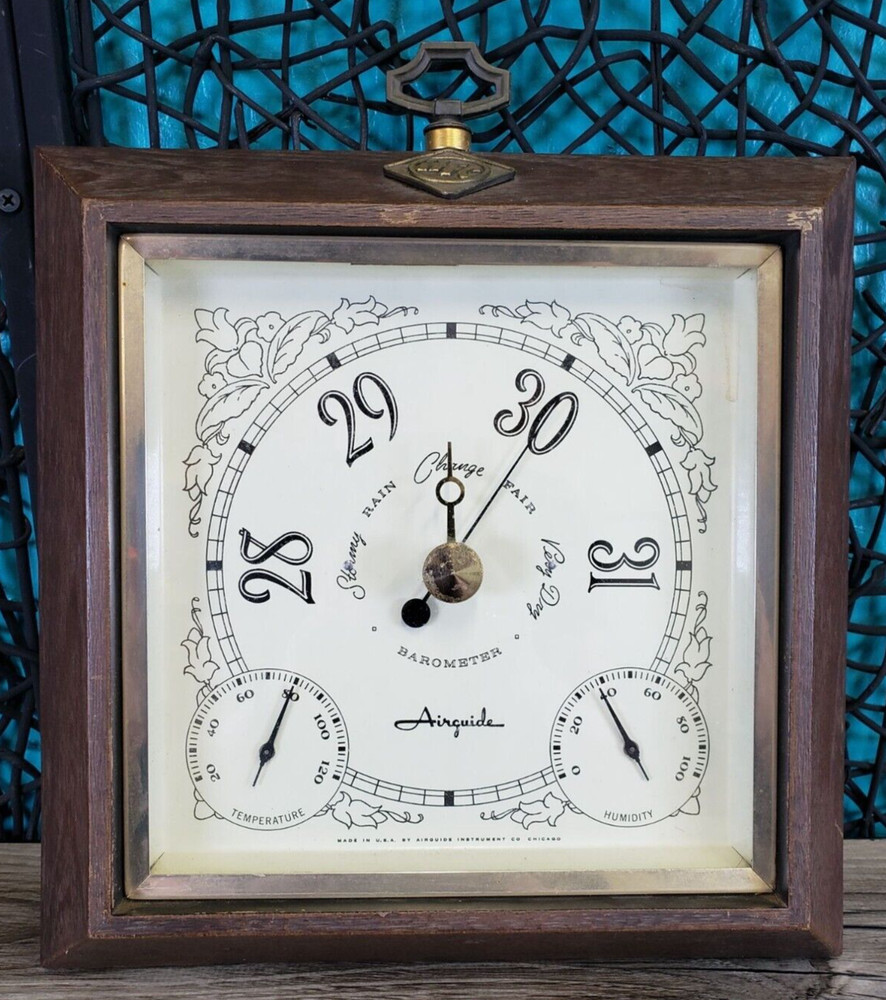 VTG Airguide Barometer Thermometer Hydrometer SQUARE Frame WALL MOUNT