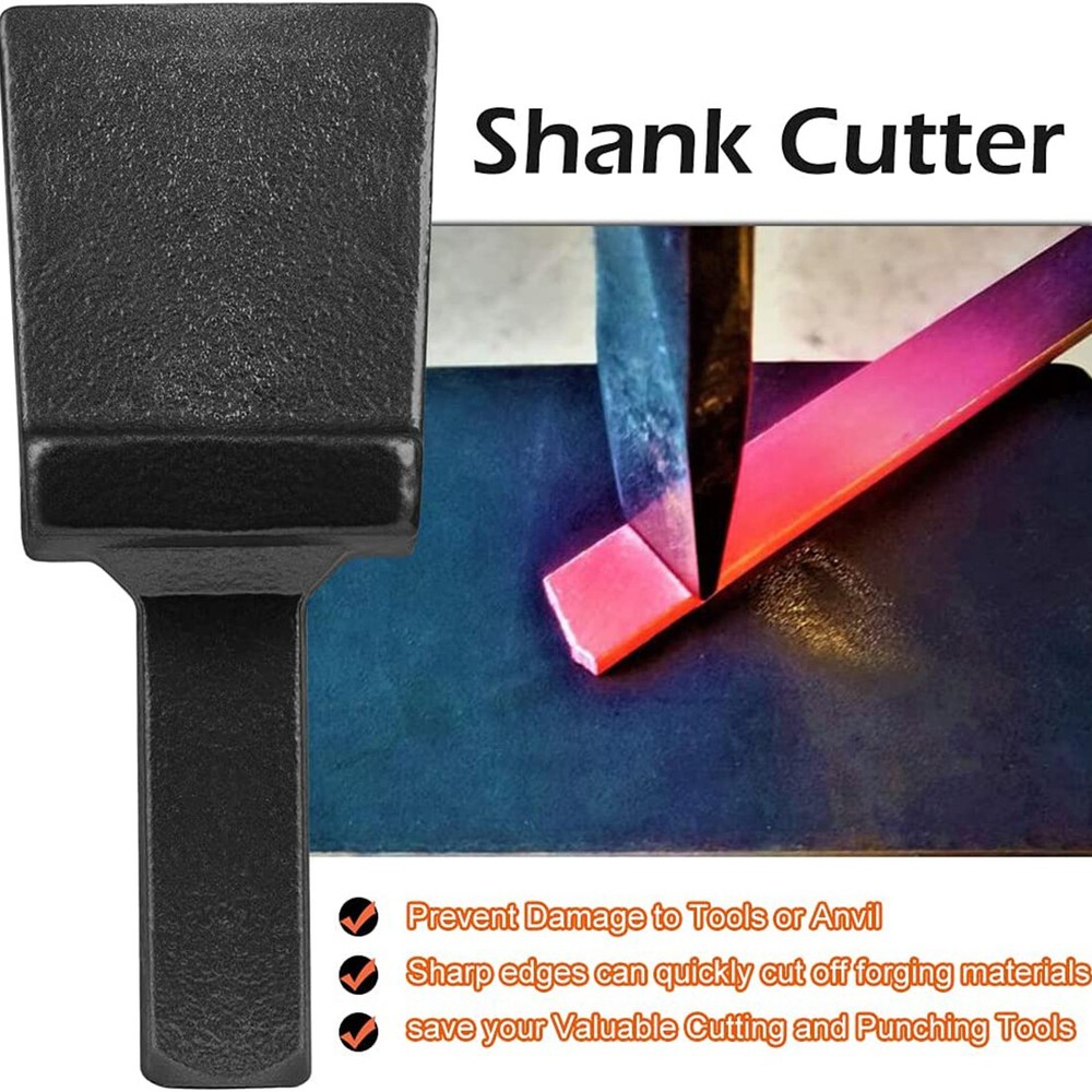 Blacksmith Anvil Hardy Tool 3/4 Inch Shank Cutter Black