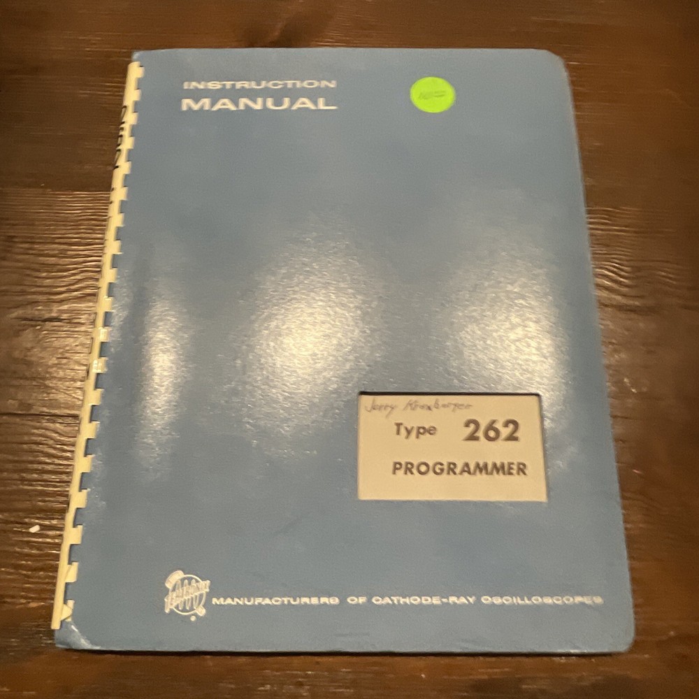 Tektronix Type 262 Programmer Instruction Manual 070-399