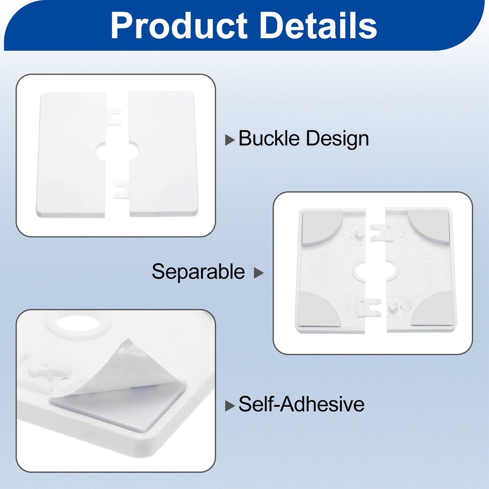 4pcs ABS Wall Mounting Plate with Split Flange Diameter 12mm White