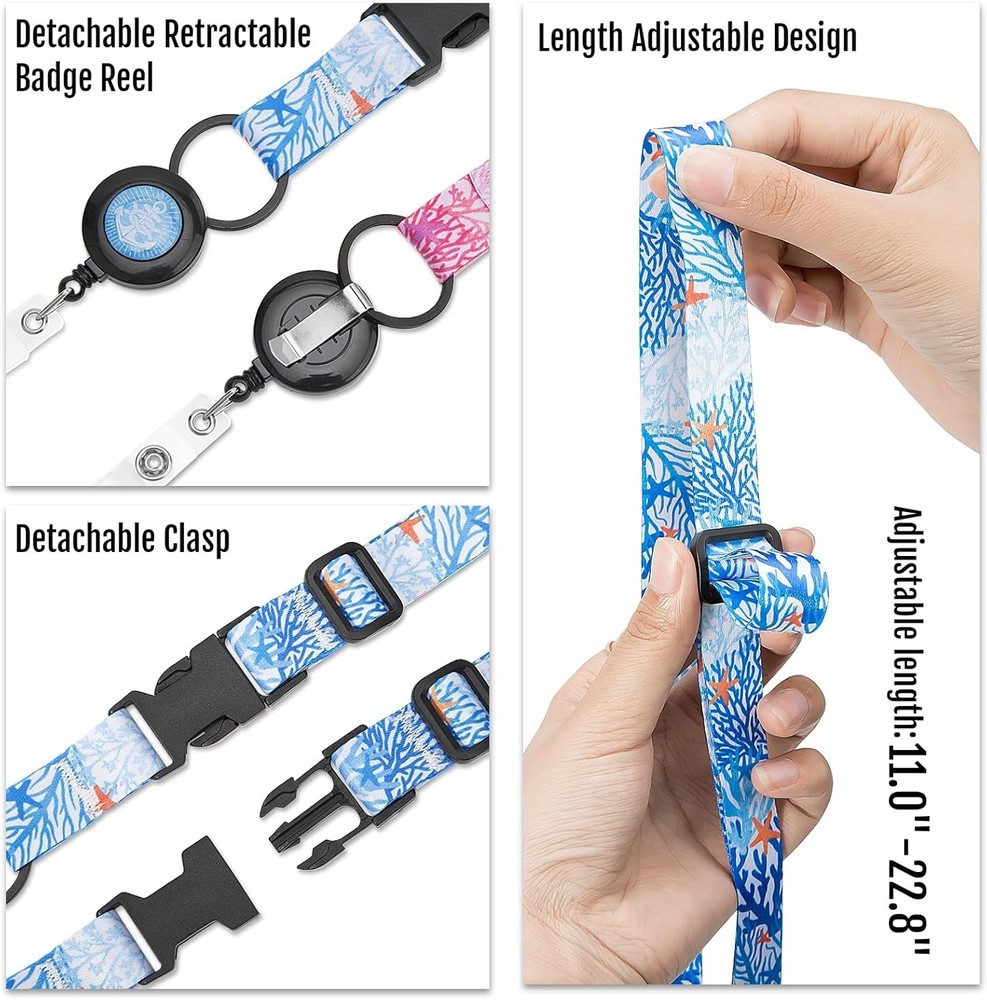 Cruise-Ready Adjustable Lanyards: Lightweight, Waterproof ID Holders (2-Pack)
