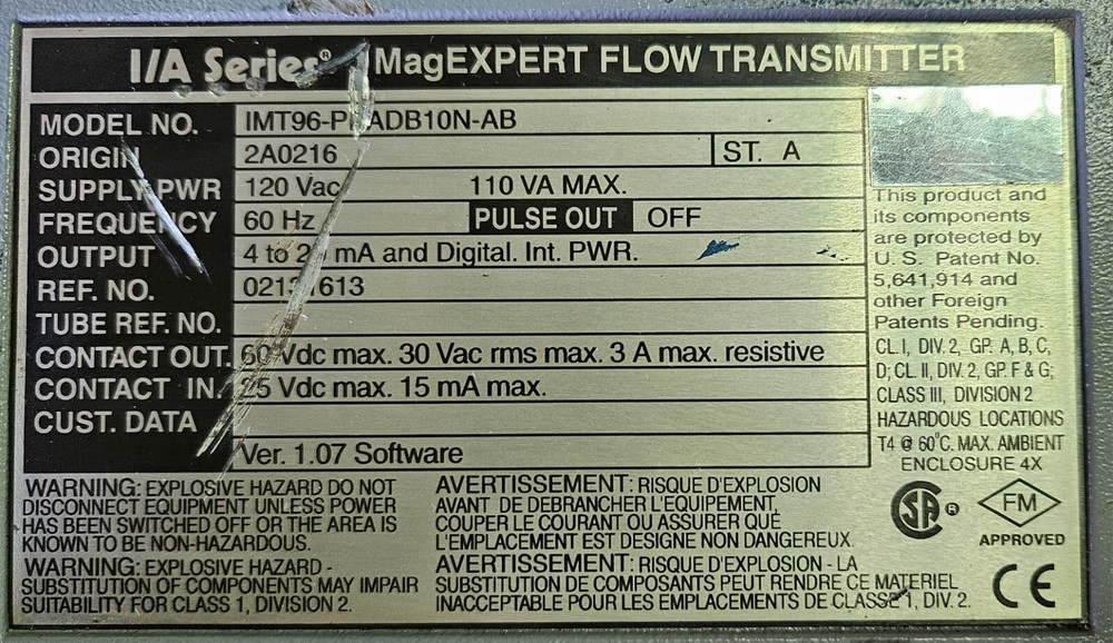 FOXBORO FLOW TRANSMITTER IMT96-PEADB10N-AB NEW SPARE