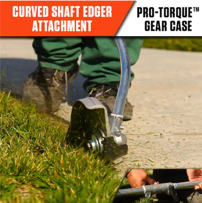 Curved Shaft Edger Attachment Adjustable Cutting Depth Attachments Capable