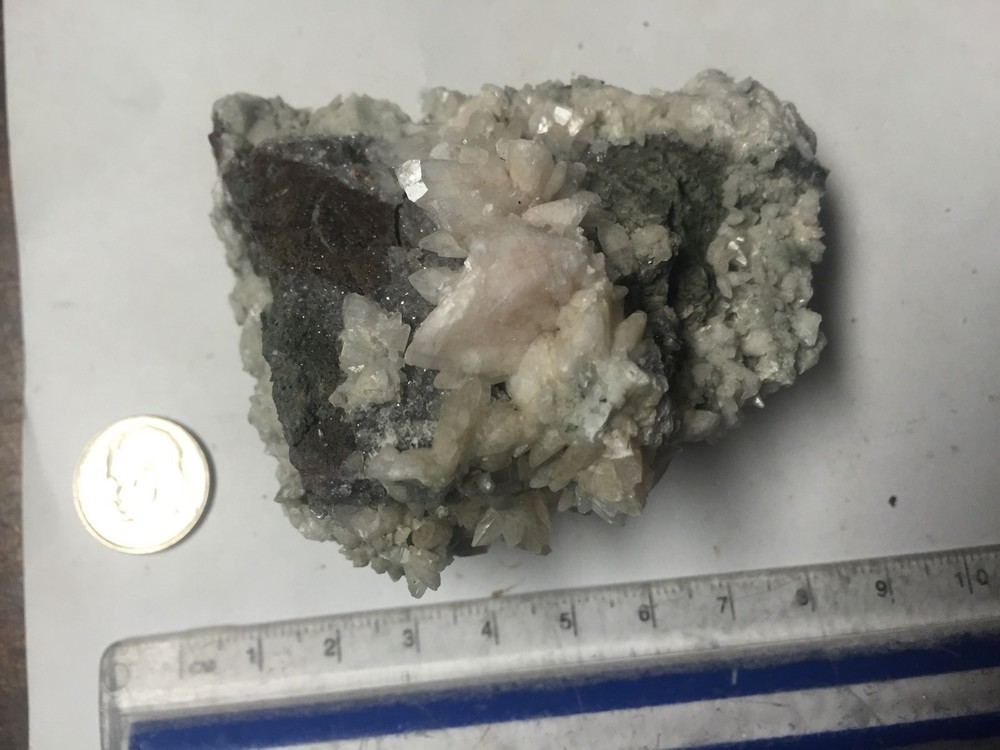 Fluorescent Calcite Crystal Clusters On Matrix From NC
