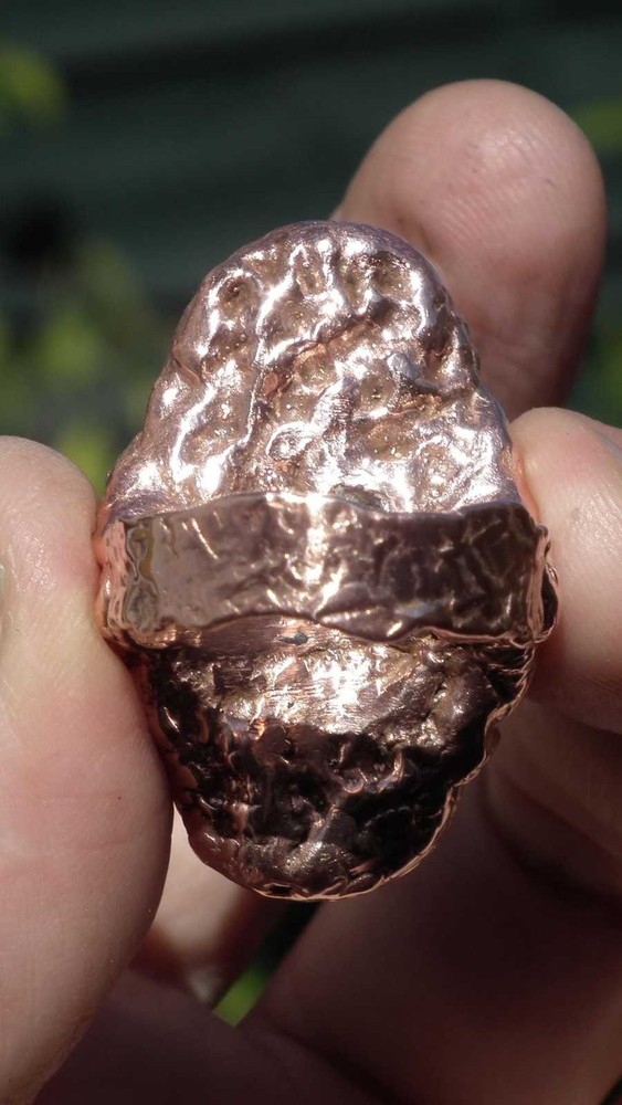 Electroformed Copper Ruby in Kyanite ring