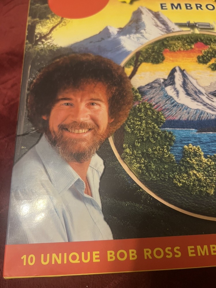 Bob Ross Embroidery Kit includes everything for 2 projects 10 designs