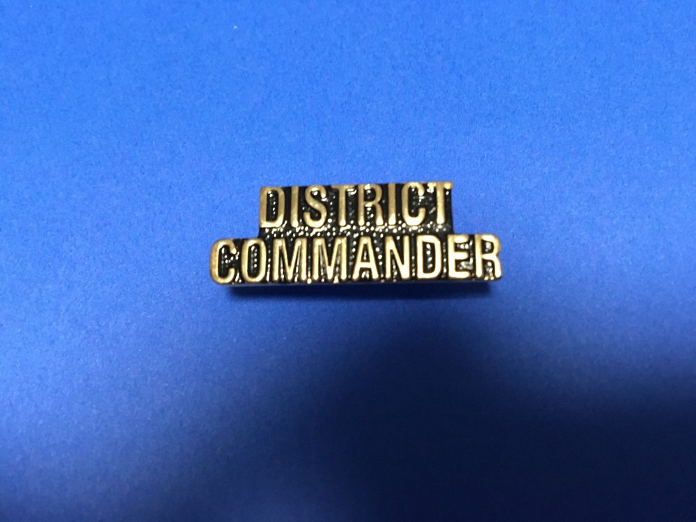 US VETERAN ORGANIZATIONS DISTRICT COMMANDER TEXT PIN