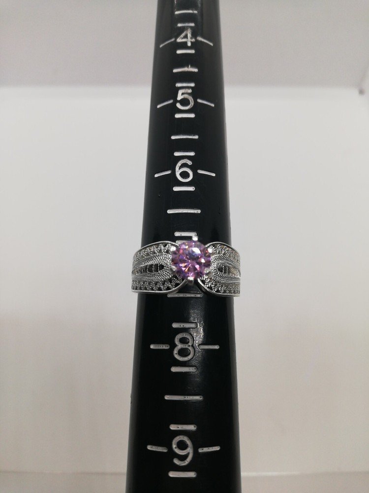 . 970 Solid Silver Women's Ring Size 7 Filigree New.