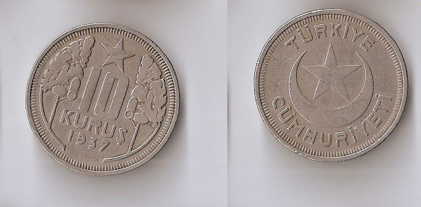 Turkey 10 KURUS 1937