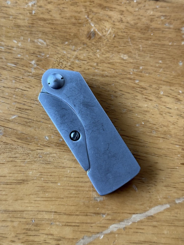 Gerber EAB Utility Knife Liner Lock Plain Edge Replaceable Blade Original Used