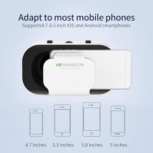 VR Headset for Cellphone, Virtual Reality 3D Glasses Headset, with Controller,
