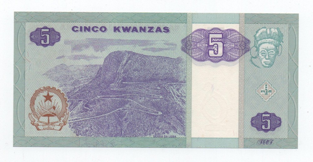ANGOLA 5 KWANZAS 1999 PICK 144 UNC