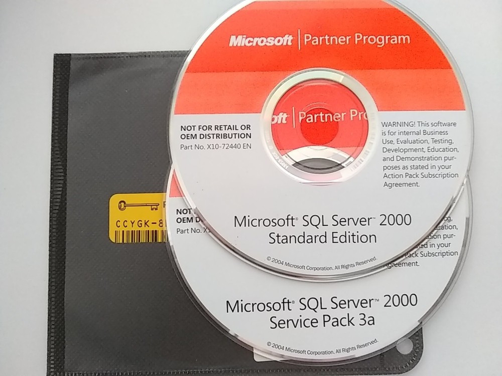 Microsoft SQL Server 2000 Standard Edition w/ Key & 10 CAL License
