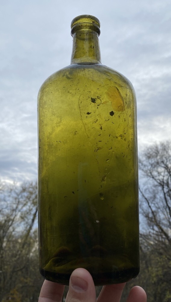 Large Green Scotch Whiskey Flask