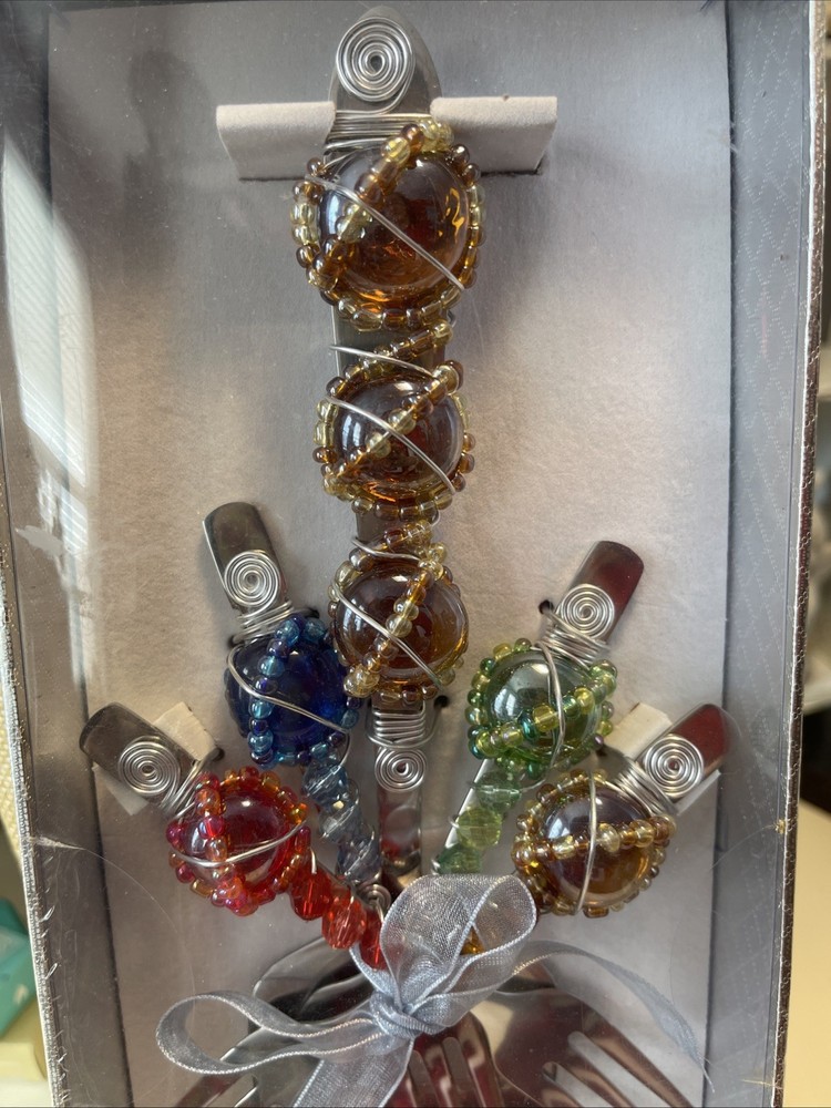 Wild Eye Designs 5-piece Beaded Wire-wrapped Serving Set - Multicolor Silvertone