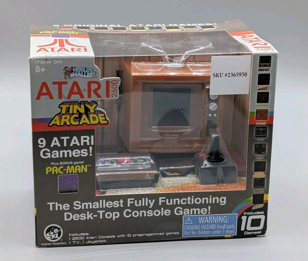 NEW • World's Smallest Atari 2600 • Tiny Arcade w/ 10 Functioning Games • NIB