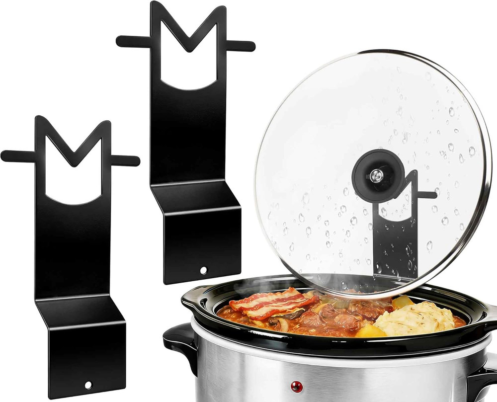 Crock Pot Lid Holder 2-Pack - Space-Saving Rack for Home & Apartment Kitchens