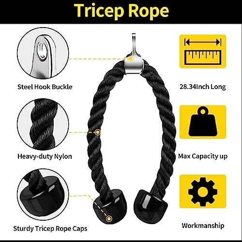 LAT Pulldown Cable Machine Attachment, Triceps Pull Down Accessory for Home Gym