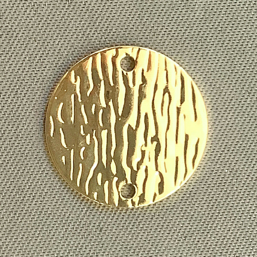 Textured Coin 2 Loop Links 16mm Gold Filled Plated Copper Q4 Per Pkg
